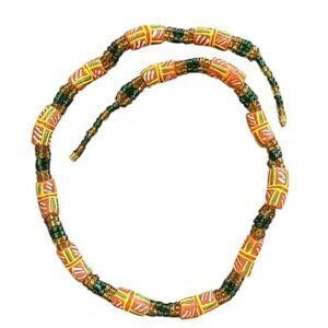 Vintage African Jamaica Glass Rastafarian Screw Closure Necklace​​​​